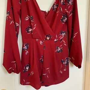 Flower printed romper